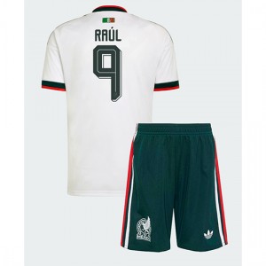 Meksiko Raul Jimenez #9 Jalkapallovaatteet Lasten Vieraspeliasu MM-kisat 2026 Lyhythihainen (+ Lyhyet housut)